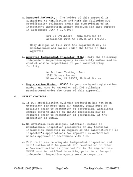 美國(guó)DOT證書