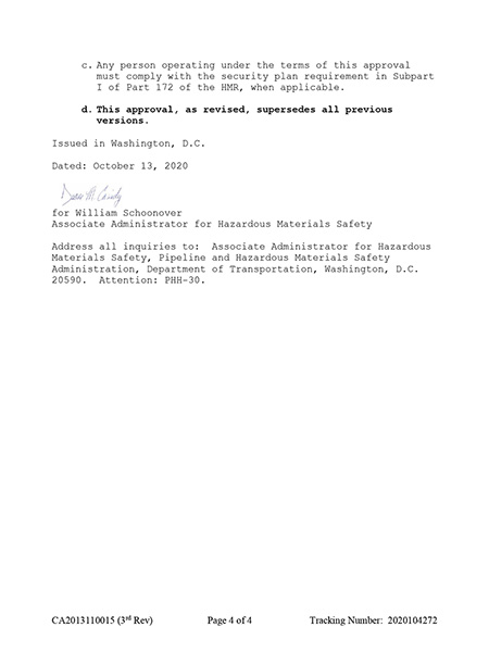 美國(guó)DOT證書